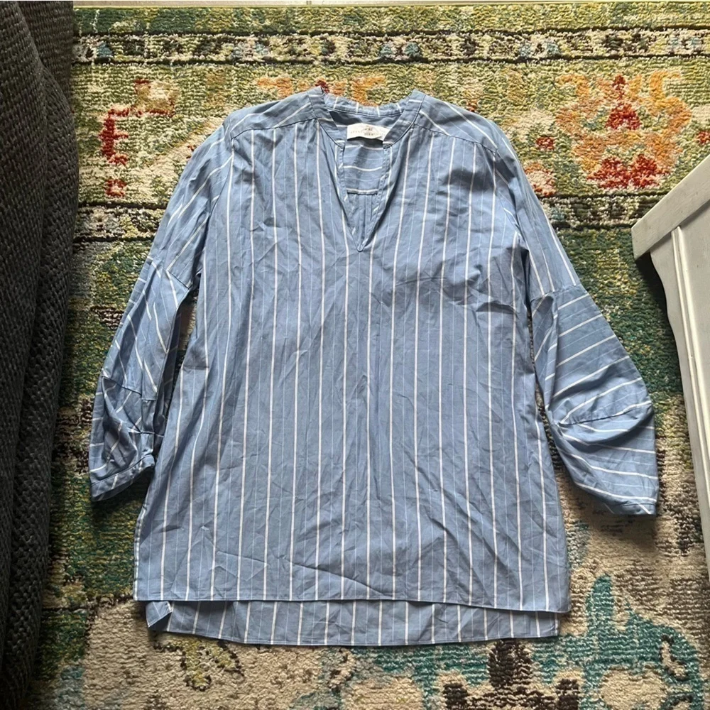 Amanda Uprichard by REVOLVE blue and white pinstripe blouse - Picture 2 of 8